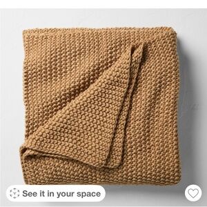 Casaluna Knit Throw Blanket in Camel Tan